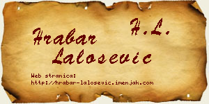 Hrabar Lalošević vizit kartica